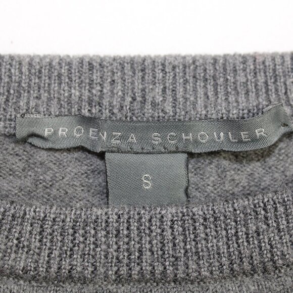 Proenza Schouler Tweed Gray Wool Three Quarter Sleeve Sweater Size Small - Picture 7 of 7